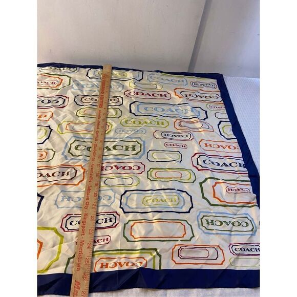 Coach Spellout 100% silk scarf 27x27” - Picture 5 of 5